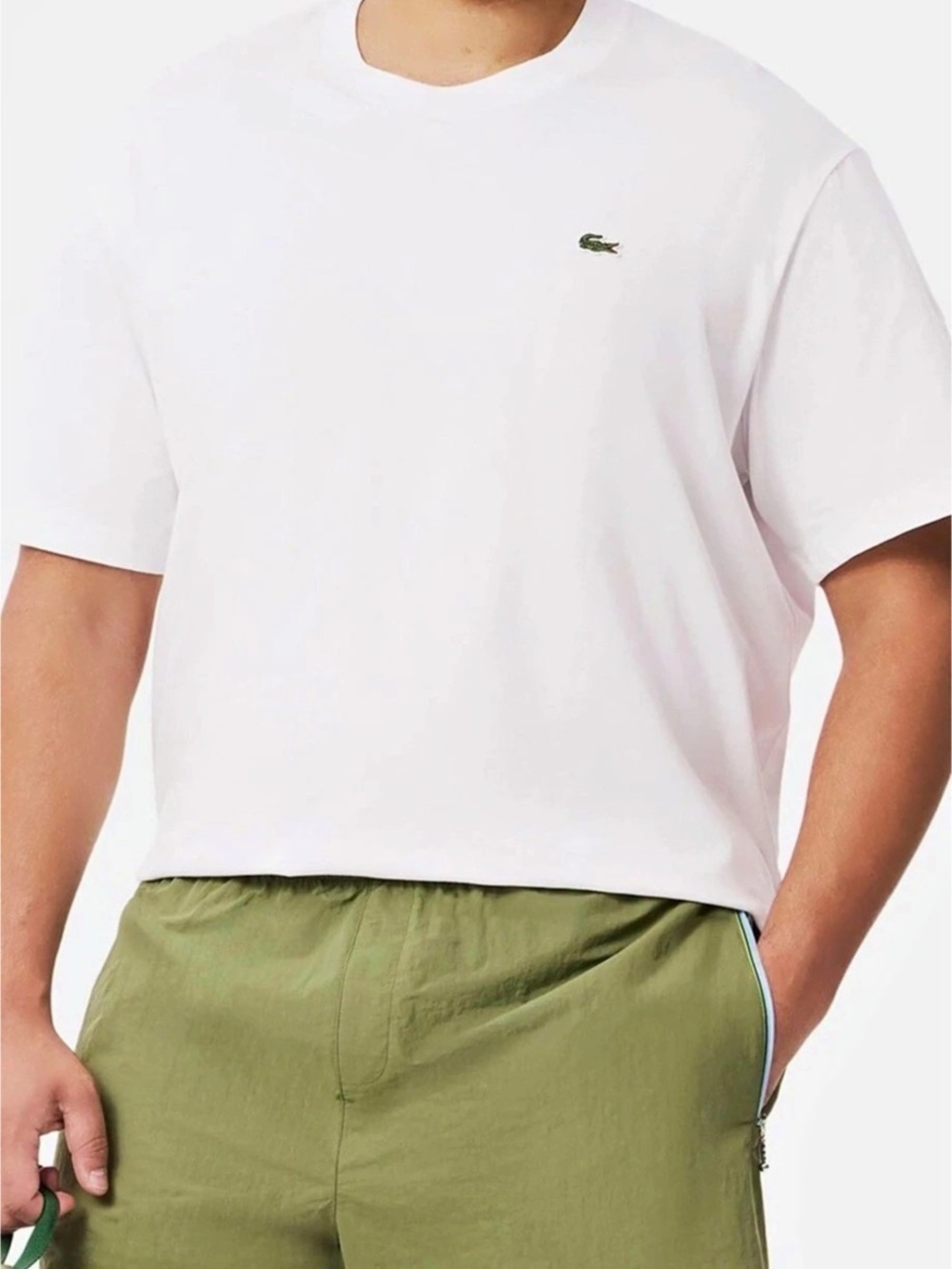 Lacoste Classic Fit Crew Neck T-Shirt Men's Pima Cotton T-Shirt White Size XL